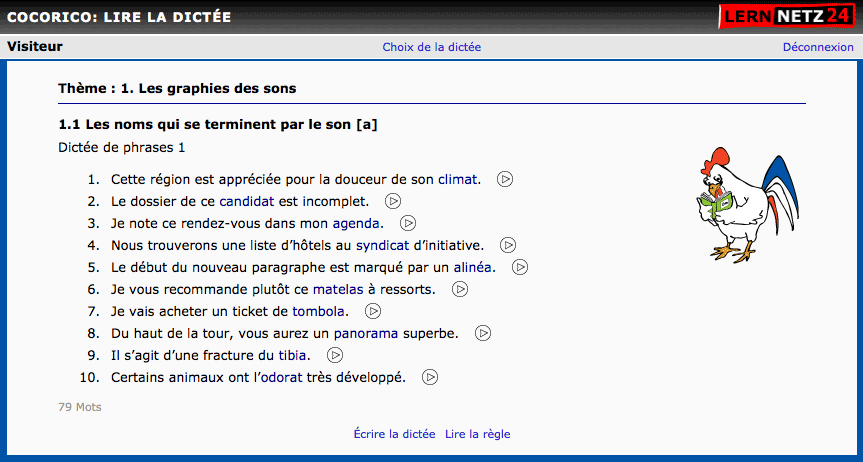 Lire la dictée