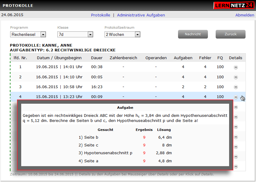 Protokolle eines Schülers